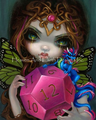 Diamond Painting Canvas - Mini 12 Sided Dice Fairy - Click Image to Close